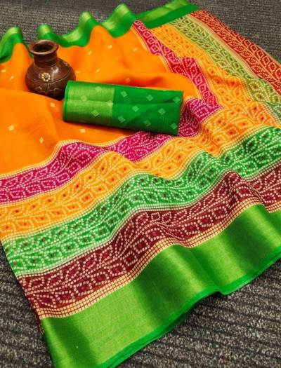 Pushpa Vol 2 By Meraki Cotton Bandhani Dailywear Saree Collection